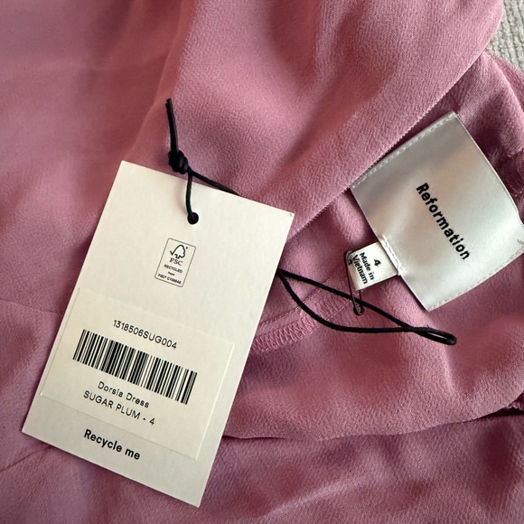 Reformation Dorsia Mini Dress in sugar plum - Picture 4 of 4